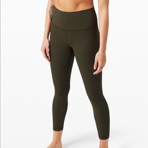 Lululemon Dark Olive Wunder Under HR Tight 25”